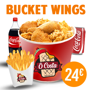 1Kg de Wings + Seau de frites + 4 canettes ou 1 bouteille au choix