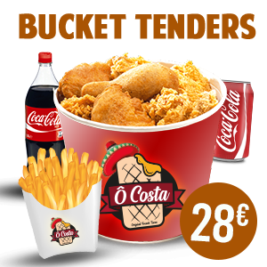 1Kg de Tenders + Seau de frites + 4 canettes ou 1 bouteille au choix